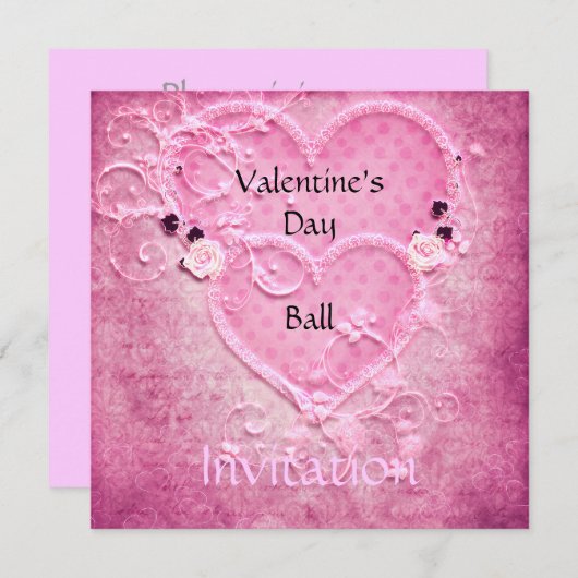 Valentijnsdag Ball Uitnodiging (Voorkant / Achterkant)