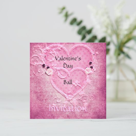 Valentijnsdag Ball Uitnodiging (Staand voorkant)