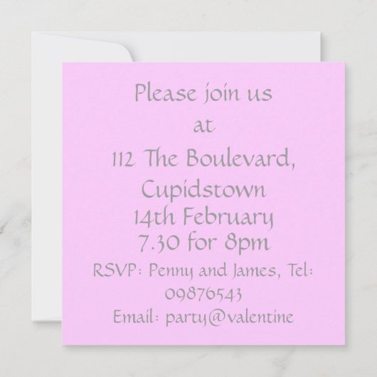 Valentijnsdag Ball Uitnodiging (Achterkant)