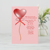 Valentijnsdag Ballonuitnodiging Kaart (Staand voorkant)