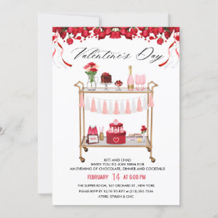 Valentijnsdag Bar Kar Invitatie Kaart