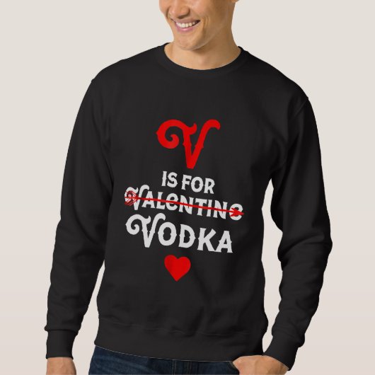 Valentijnsdag Bartender Tee V is voor Vodka Valent Trui (Voorkant)