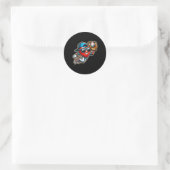 Valentijnsdag Baseball Boys Kinder Funny 2 Ronde Sticker (Tas)