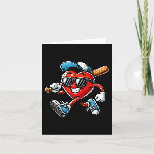 Valentijnsdag Baseball Boys Kinder Funny Kaart (Voorkant)