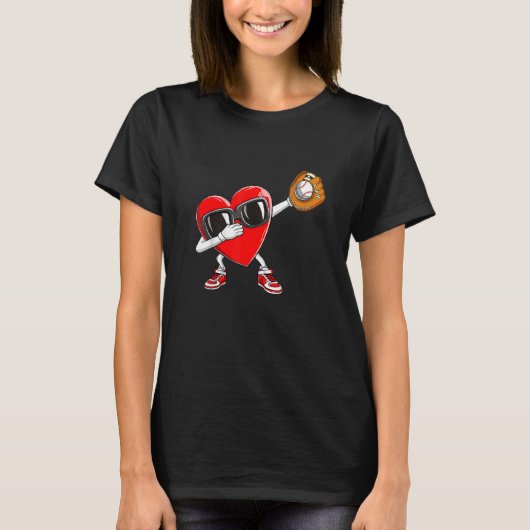 Valentijnsdag Baseball Pitcher Batter T-shirt (Voorkant)