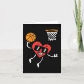 Valentijnsdag Basketball Cute Sports Mannen Boys K Kaart (Voorkant)