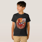 Valentijnsdag Basketball Heart Dunking Ball Boys T-shirt (Voorkant volledig)