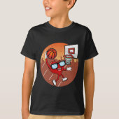 Valentijnsdag Basketball Heart Dunking Ball Boys T-shirt (Voorkant)