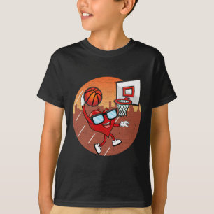 Valentijnsdag Basketball Heart Dunking Ball Boys T-shirt