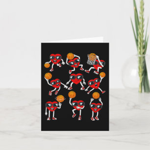 Valentijnsdag Basketball Heart Dunking Dribble Bo Kaart