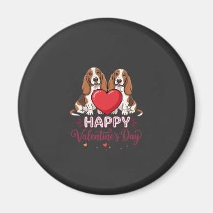 Valentijnsdag Basset Hound Bloemhond Magneet