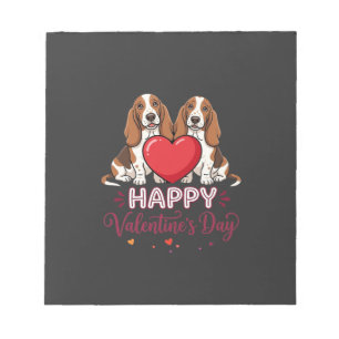 Valentijnsdag Basset Hound Bloemhond Notitieblok
