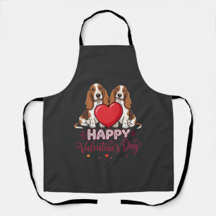 Valentijnsdag Basset Hound Bloemhond Schort