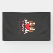 Valentijnsdag Basset Hound Bloemhond Spandoek (Horizontaal)