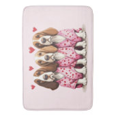 Valentijnsdag Basset Hound Dogs Badmat (Voorkant Verticaal)