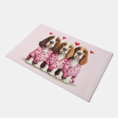 Valentijnsdag Basset Hound Dogs Deurmat (Schuin)