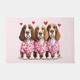 Valentijnsdag Basset Hound Dogs Deurmat