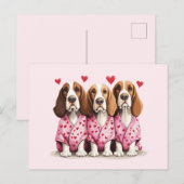 Valentijnsdag Basset Hound Dogs Feestdagenkaart (Voorkant / Achterkant)