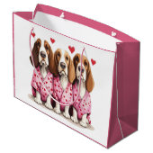 Valentijnsdag Basset Hound Dogs Groot Cadeauzakje (Achterkant Gekanteld)