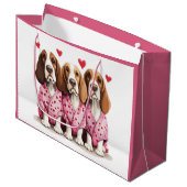 Valentijnsdag Basset Hound Dogs Groot Cadeauzakje (Voorkant Gekanteld)