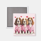 Valentijnsdag Basset Hound Dogs Magneet (Voorkant / Achterkant)