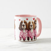 Valentijnsdag Basset Hound Dogs Mok (Voorkant rechts)