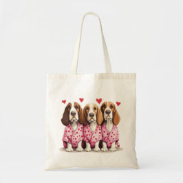Valentijnsdag Basset Hound Dogs Tote Bag