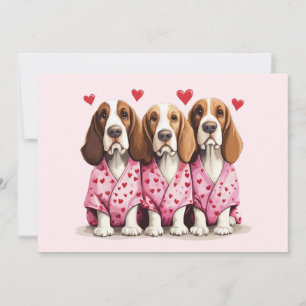 Valentijnsdag Basset Hound Honden Feestdagenkaart