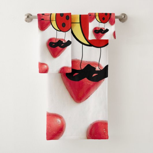 Valentijnsdag Bathroom Towel sets, Ladybug Bad Handdoek (Insitu)