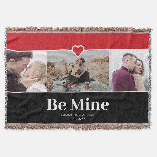 Valentijnsdag Be Mine Fotocollage Deken (Voorkant)