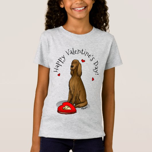 Valentijnsdag Be Mine Irish Setter (red 1) Cute T-shirt (Voorkant)
