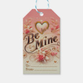 Valentijnsdag Be Mine Ontwerp met Hart, Quote Cadeaulabel (Voorkant)