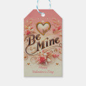 Valentijnsdag Be Mine Ontwerp met Hart, Quote Cadeaulabel (Voorkant)