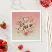Valentijnsdag Be Mine Ontwerp met Hart, Quote Servet (Insitu)