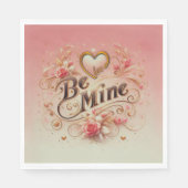 Valentijnsdag Be Mine Ontwerp met Hart, Quote Servet (Voorkant)