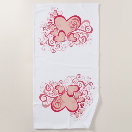 Valentijnsdag Beach Towel Strandlaken (Voorkant)