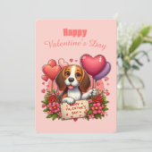 Valentijnsdag - Beagle 3 - Feestdagenkaart (Staand voorkant)