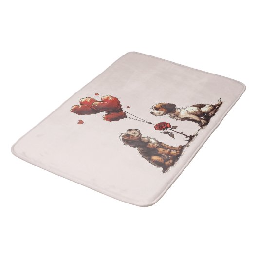 Valentijnsdag Beagle Dogs Badmat (Gekanteld)