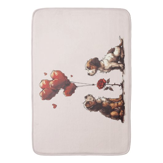 Valentijnsdag Beagle Dogs Badmat (Voorkant Verticaal)