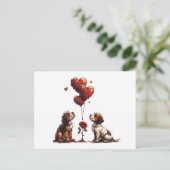 Valentijnsdag Beagle Dogs Briefkaart (Staand voorkant)