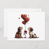 Valentijnsdag Beagle Dogs Briefkaart (Voorkant / Achterkant)