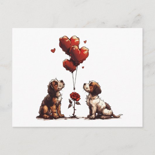Valentijnsdag Beagle Dogs Briefkaart (Voorkant)