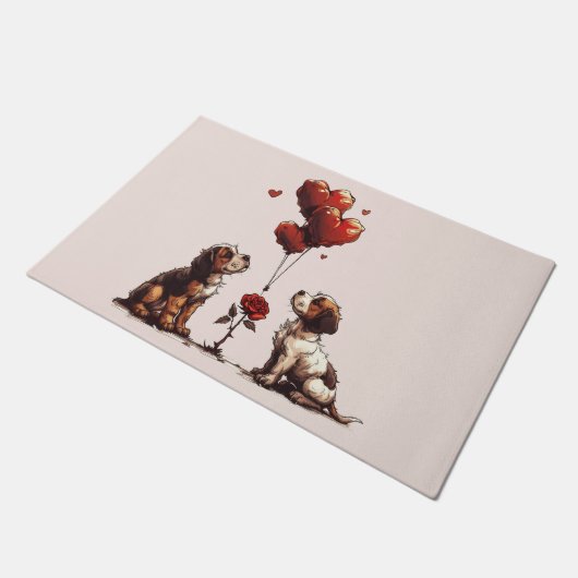 Valentijnsdag Beagle Dogs Deurmat (Schuin)