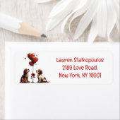 Valentijnsdag Beagle Dogs Etiket (Insitu)