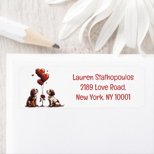 Valentijnsdag Beagle Dogs Etiket (Insitu)