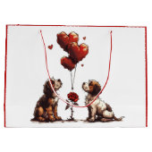 Valentijnsdag Beagle Dogs Groot Cadeauzakje (Achterkant)