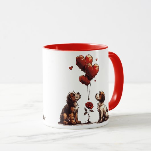 Valentijnsdag Beagle Dogs Mok (Voorkant rechts)