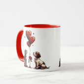 Valentijnsdag Beagle Dogs Mok (Voorkant links)