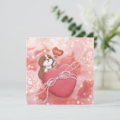 Valentijnsdag: Beagle, Hart & Licht Feestdagenkaart (Staand voorkant)
