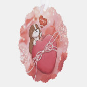 Valentijnsdag: Beagle, Hart & Licht Ornament Kaart (Rechts)